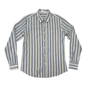 Coofandy Striped Linen Blend Long Sleeve Button Down